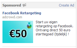 Facebook remarketing advertentie